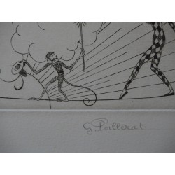 Gilbert POILLERAT - Gravure signée : Le Cirque