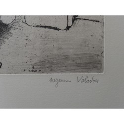 Suzanne VALADON - Gravure signée : Catherine nue se coiffant
