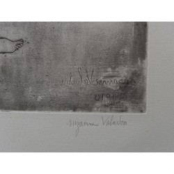 Suzanne VALADON - Gravure signée : Grand mère et Louise nue