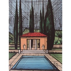 Bernard BUFFET - Lithographie : Le piscine