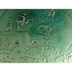 Pablo PICASSO - Céramique originale (Madoura) : Scène de Tauromachie