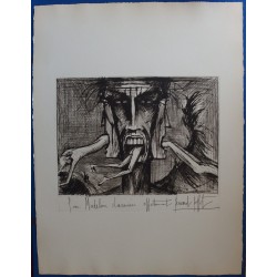 Bernard BUFFET : Gravure signée : L'Enfer - Lucifer