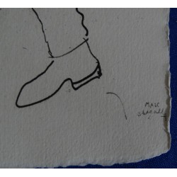 Marc CHAGALL - Carte de voeux signée : Le pas
