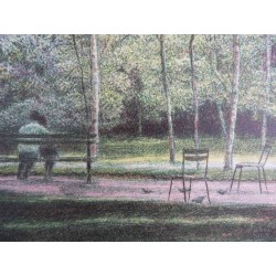 Harold ALTMAN - Lithographie : Central Park - Havre de calme