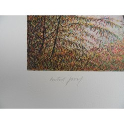 Harold ALTMAN - Lithographie : Central Park - L'automne