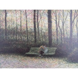 Harold ALTMAN - Lithographie : Central Park - Les amoureux