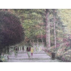 Harold ALTMAN - Lithographie : Promenade à Central Park