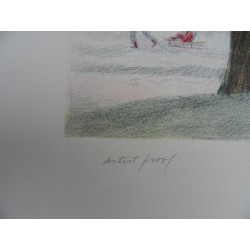 Harold ALTMAN - Lithographie : Hiver au Parc