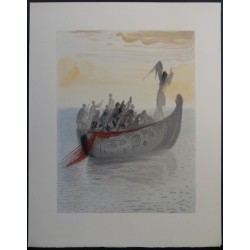 Salvador DALI : Divine Comédie - La barque du nocher (Purgatoire 2)