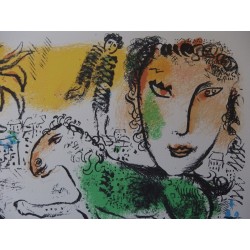 Marc CHAGALL - Lithographie : Le cheval vert