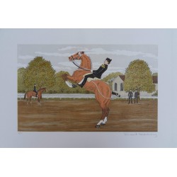 Vincent HADDELSEY - Lithographie : Le cheval cabré