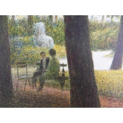 Harold ALTMAN - Lithographie : Une pause au parc