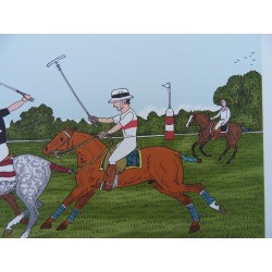 Vincent HADDELSEY - Lithographie : Les joueurs de polo