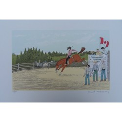 Vincent HADDELSEY - Lithographie : Cowboy au Canada