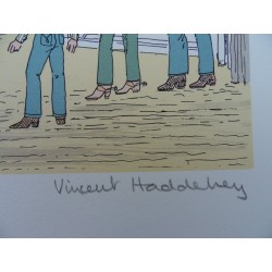 Vincent HADDELSEY - Lithographie : Cowboy au Canada