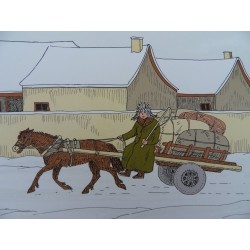 Vincent HADDELSEY - Lithographie : Cheval : l'hiver