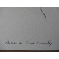 SAINT EXUPERY - Lithographie : Le Petit Prince sur les cimes