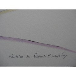 SAINT EXUPERY - Lithographie : Le Petit Prince endormi