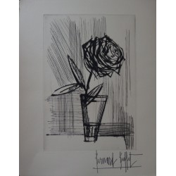 Bernard BUFFET - Gravure signée : Une rose