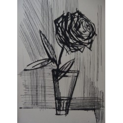Bernard BUFFET - Gravure signée : Une rose