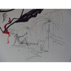 Salvador DALI - Gravure originale signée :Baignoire à tornade liquide