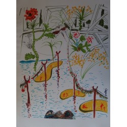Salvador DALI - Original signed etching : Jardin biologique