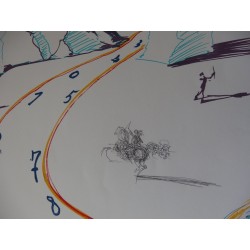 Salvador DALI - Original signed etching : Espace-temps en fusion