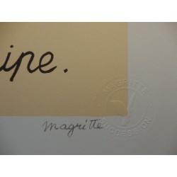 René Magritte - lithographie : La Trahison des Images (Ceci n'est pas une pipe)