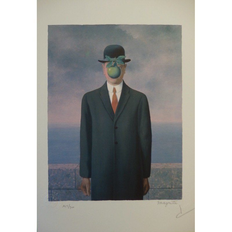 René Magritte - lithographie : Le Fils de l’Homme