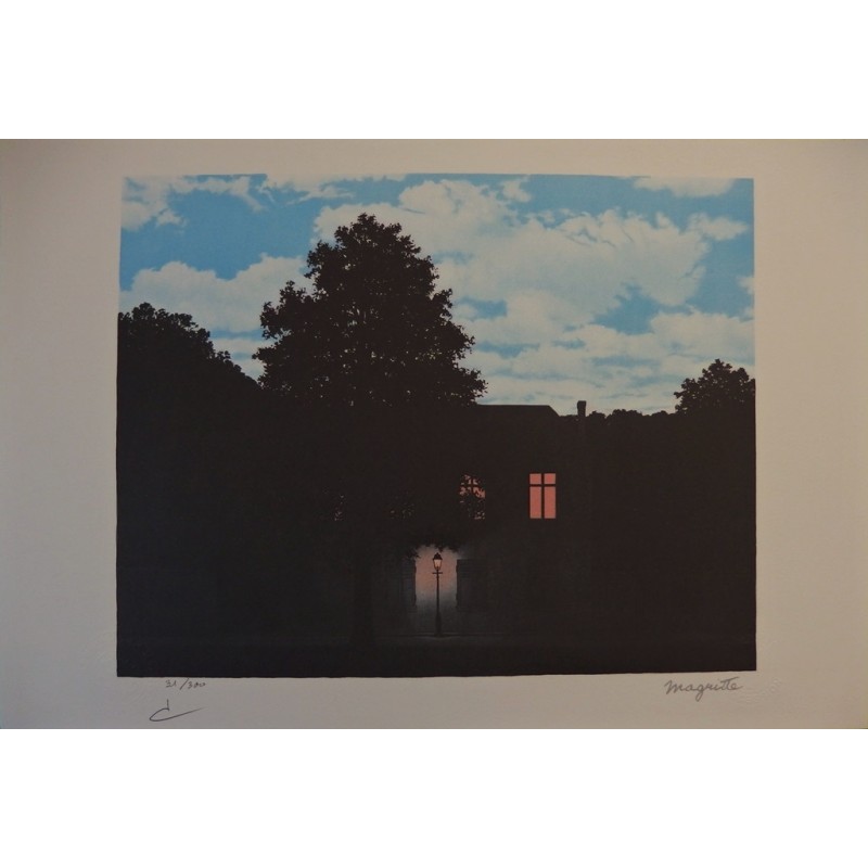 René Magritte - lithographie : L’Empire des Lumières