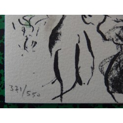 Marc Chagall - Lithographie : L'ange du bon secours - Carte de voeux 1977