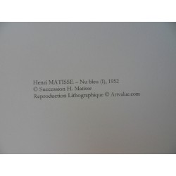 Henri Matisse : Nu bleu - Lithographie