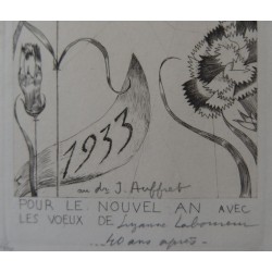 Jean-Émile LABOUREUR : L'araignée aux fleurs - Gravure