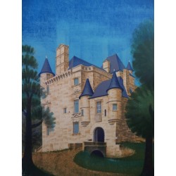 Louis Toffoli : Lithographie originale - Le château de Sedière