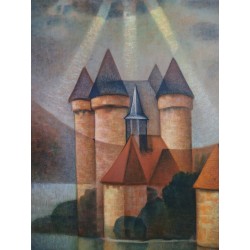 Louis Toffoli : Lithographie originale - Le château de Val